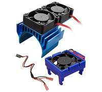 VXL-3s ESC Cooling Fan and Motor Dual Fan Set Compatible with Traxxas Slash 4x4 Stampede 4x4 Rustler 4x4 Hoss 4×4 Velineon VXL 3s Heat Sink, Blue