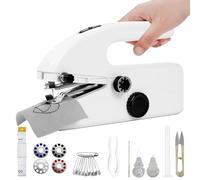 VxoDhuuo Handheld Sewing Machine, Mini Sewing Machine, Dual Electric Power Mode, Easy to Use, Portable Sewing Machines Kits for Beginners, Easy Sewing of Clothes and Fabrics, Suitable for DIY (White)