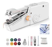 VxoDhuuo Mini Sewing Machine, Handheld Sewing Machine, Portable Electric Sewing Machines for Beginners, Easy to Use, Easy Sewing of Clothes and Fabrics, Suitable for Home Travel DIY (White)