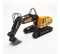 Vxoyo 1:20 Scale Alloy RC Mini Digger, Remote Control Excavator with 180° Rotating Cab, Full Function Construction Vehicle Toy, Birthday for Children and Girls