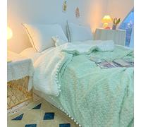 VXTTSD Super Comfort Oversized Warm Thick Bubble Double Sided Plush Rabbit Faux Fur Throw Blanket, Fluffy Blanket,Soft Cozy Blanket for Couch Chair Bed Sofa Living Room (F)