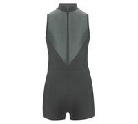 Vxuxlje Kids Boys Sleeveless Unitard Bodysuit Dance Gymnastics Skating Leotard Summer Swimming PE Leotard Gray 13-14 Years