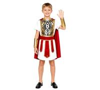 Vxuxlje Roman Soldier Gladiator Robe Cloak Kids Cosplay Set Type A 7-8 Years