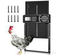 VXVMN Extra Large Automatic Chicken Coop Door, 24.5 * 33cm Automatic Chicken Door with Timer, Anti-Pinch Chicken Door Opener Automatic with Large LED Screen, Low Battery Warning for Poultry Safety
