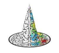 VXXNlnn 1 PC Halloween Hat - Witches Geometry Brain Image with Science Print Decor Party, Cosplay Role Play Festival Carnival Headband for Festive, Easter