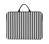 VXXNlnn 14in Black & White Stripe Print Laptop Case Sleeve Bag - Portable Shoulder Briefcase for Business Travel, Commuting