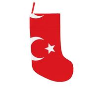 VXXNlnn 18in Christmas Stockings - Flag of Turkey Full-Print Fireplace Hanging Holiday Decoration, Home & Office Decor