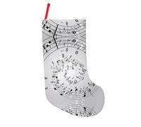 VXXNlnn 18in Christmas Stockings - Music Note Wall Full-Print Fireplace Hanging Holiday Decoration, Home & Office Decor