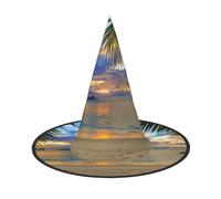 VXXNlnn 2 PCS Halloween Hat - Witches Sunset at The Beach Print Decor Party, Cosplay Role Play Festival Carnival Headband for Festive, Easter