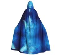 VXXNlnn Adult Halloween Hooded Cloak - Blue Starry Butterfly Galaxy Print Costume Cape for Party, Carnival, Cosplay, and Stage Performances