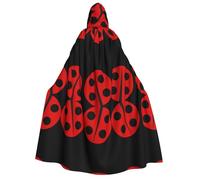 VXXNlnn Adult Halloween Hooded Cloak - Cartoon ladybug Print Costume Cape for Party, Carnival, Cosplay, and Stage Performances