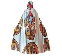 VXXNlnn Adult Halloween Hooded Cloak - Human Anatomy Heart Chart Print Costume Cape for Party, Carnival, Cosplay, and Stage Performances