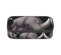 VXXNlnn Angry Rhino Print Pencil Case â€“ Multi-Purpose Pen Organizer, Stationery Bag, Perfect for School, Office, and Travel