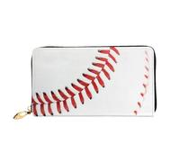 VXXNlnn Baseball Lace Close Up Print Leather Wallet â€“ Long Clutch for Women, Thin Bifold Checkbook Wallet with Card Holder, Coin Pocket