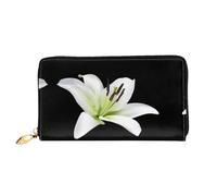 VXXNlnn Beautiful-Lilies Print Leather Wallet â€“ Long Clutch for Women, Thin Bifold Checkbook Wallet with Card Holder, Coin Pocket