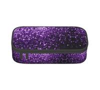 VXXNlnn Beautiful Purple Glitter Print Pencil Case â€“ Multi-Purpose Pen Organizer, Stationery Bag, Perfect for School, Office, and Travel