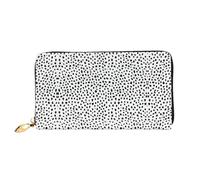 VXXNlnn Black Dot Print Leather Wallet - Long Clutch for Women, Thin Bifold Checkbook Wallet with Card Holder, Coin Pocket