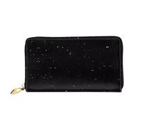 VXXNlnn Black White Dot Print Leather Wallet - Long Clutch for Women, Thin Bifold Checkbook Wallet with Card Holder, Coin Pocket