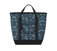 VXXNlnn Bones and dog claws Print Reusable Insulated Tote Bag - Large Capacity for Grocery Shopping, Picnic, Work & Travel