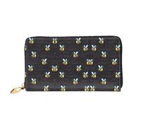 VXXNlnn Bumble Bees Print Leather Wallet â€“ Long Clutch for Women, Thin Bifold Checkbook Wallet with Card Holder, Coin Pocket