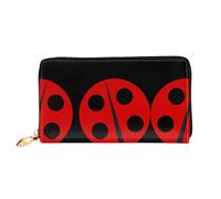 VXXNlnn Cartoon Ladybug Print Leather Wallet - Long Clutch for Women, Thin Bifold Checkbook Wallet with Card Holder, Coin Pocket