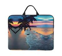 VXXNlnn Coconut Beach Sunset Hammock Print 14in Laptop Case Sleeve Bag - Portable Handle, Ideal for Business Trips, Commuting, and Travel