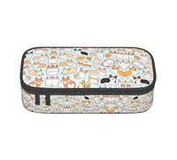 VXXNlnn Corgi Pattern Print Pencil Case â€“ Multi-Purpose Pen Organizer, Stationery Bag, Perfect for School, Office, and Travel