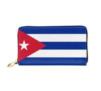 VXXNlnn Cuban Flag Print Leather Wallet - Long Clutch for Women, Thin Bifold Checkbook Wallet with Card Holder, Coin Pocket