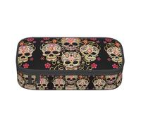 VXXNlnn Day of The Dead Skull Print Pencil Case – Multi-Purpose Pen Organizer, Stationery Bag, Perfect for School, Office, and Travel