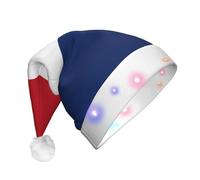 VXXNlnn Dutch flag Print LED Christmas Hat for Adults - Holiday Festive Headwear, Unisex Comfort Xmas New Year Santa Favors