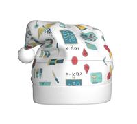 VXXNlnn Festive Christmas Hat for Adults – Unisex Santa Hat with abstraction biology chemistry4 Print Design, Perfect for Xmas, Holiday Parties