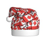 VXXNlnn Festive Christmas Hat for Adults – Unisex Santa Hat with Canadian flag Print Design, Perfect for Xmas, Holiday Parties