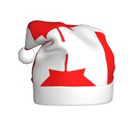 VXXNlnn Festive Christmas Hat for Adults – Unisex Santa Hat with Canadian flag Print Design, Perfect for Xmas, Holiday Parties