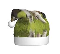 VXXNlnn Festive Christmas Hat for Adults – Unisex Santa Hat with Cute goat's Print Design, Perfect for Xmas, Holiday Parties