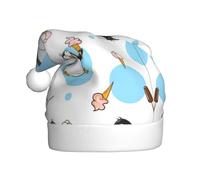 VXXNlnn Festive Christmas Hat for Adults – Unisex Santa Hat with Cute Penguins Print Design, Perfect for Xmas, Holiday Parties