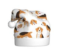 VXXNlnn Festive Christmas Hat for Adults – Unisex Santa Hat with Dog Print Design, Perfect for Xmas, Holiday Parties