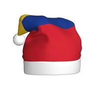 VXXNlnn Festive Christmas Hat for Adults – Unisex Santa Hat with Flag of Colombia Print Design, Perfect for Xmas, Holiday Parties