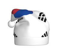 VXXNlnn Festive Christmas Hat for Adults – Unisex Santa Hat with Flag of Republic of Korea Print Design, Perfect for Xmas, Holiday Parties