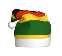 VXXNlnn Festive Christmas Hat for Adults – Unisex Santa Hat with Flag of Zimbabwe Print Design, Perfect for Xmas, Holiday Parties