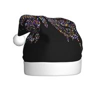 VXXNlnn Festive Christmas Hat for Adults – Unisex Santa Hat with Flowering Butterfly Print Design, Perfect for Xmas, Holiday Parties