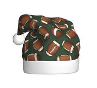VXXNlnn Festive Christmas Hat for Adults – Unisex Santa Hat with Football Green Print Design, Perfect for Xmas, Holiday Parties