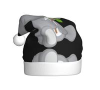 VXXNlnn Festive Christmas Hat for Adults – Unisex Santa Hat with Green leaf koala Print Design, Perfect for Xmas, Holiday Parties