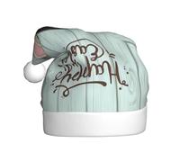 VXXNlnn Festive Christmas Hat for Adults – Unisex Santa Hat with Happy Easter Eggs Bunny Tail Print Design, Perfect for Xmas, Holiday Parties