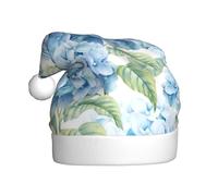 VXXNlnn Festive Christmas Hat for Adults â€“ Unisex Santa Hat with Hydrangea Print Design, Perfect for Xmas, Holiday Parties