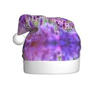 VXXNlnn Festive Christmas Hat for Adults â€“ Unisex Santa Hat with Romantic purple lavender Print Design, Perfect for Xmas, Holiday Parties
