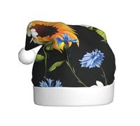 VXXNlnn Festive Christmas Hat for Adults – Unisex Santa Hat with Sunflowers Chamomile Print Design, Perfect for Xmas, Holiday Parties