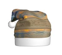 VXXNlnn Festive Christmas Hat for Adults â€“ Unisex Santa Hat with Sunset at The Beach Print Design, Perfect for Xmas, Holiday Parties