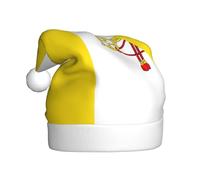 VXXNlnn Festive Christmas Hat for Adults â€“ Unisex Santa Hat with Vatican flag Print Design, Perfect for Xmas, Holiday Parties