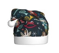 VXXNlnn Festive Christmas Hat for Adults â€“ Unisex Santa Hat with Women's Nutcracker Ballet Xmas Dance Print Design, Perfect for Xmas, Holiday Parties
