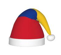 VXXNlnn Festive Flag of Colombia Print Santa Hat for Kids â€“ Soft Plush Christmas Hat, Holiday Party Headwear for Xmas New Year